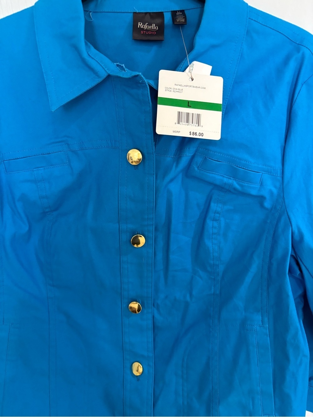 Rafaella Turquoise Blue Three-Button Blazer - Picture 3 of 5